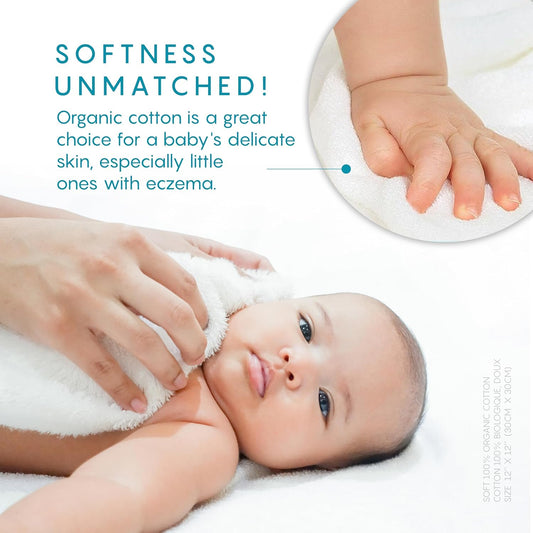 Organic Cotton Baby Washcloths — GOTS-Certified Set of 4 | CÂLINE